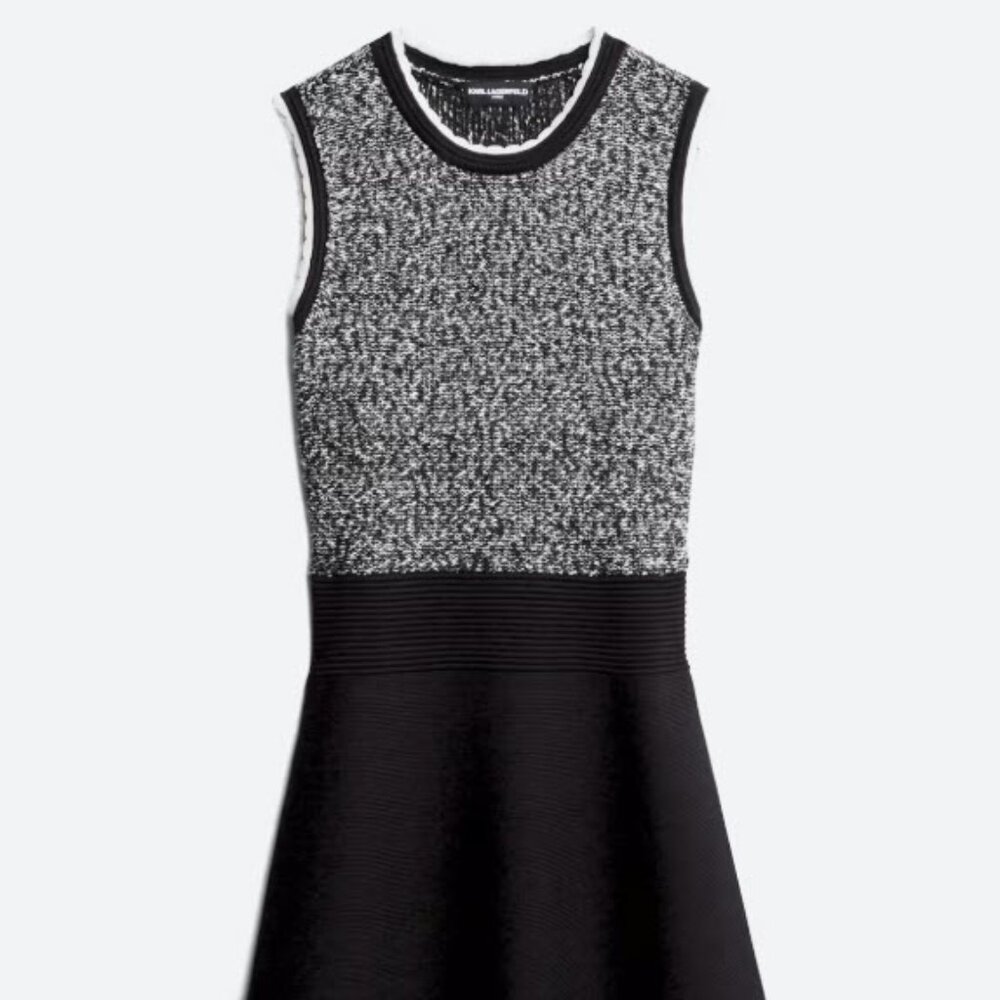 Karl Lagerfeld Paris Hedi Scallop Detail Sweater Dress